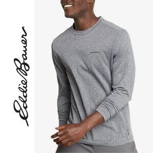 Eddie Bauer Men’s Medium FreeDry Long Sleeve Performance T-Shirt Gray
